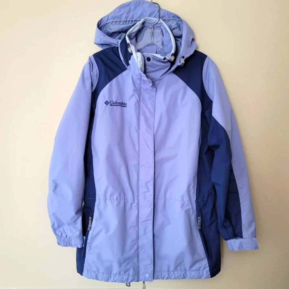 New Columbia Waterproof Light Blue and Navy Jacket, Size M/L - Picture 1 of 8